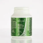 Фронтальний вигляд флакона Alopel (90 капсул). Харчова добавка з біотином та цинком для росту волосся.