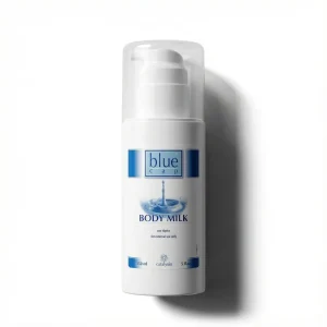 Флакон молочка для тіла Blue Cap (150 мл) з дозатором. Зволожуючий засіб для сухої та проблемної шкіри, що відновлює водний баланс.