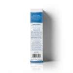 Бокова сторона упаковки Blue Cap. Інструкція: струсити перед використанням, наносити двічі на день на уражені ділянки. Склад включає піроктон оламін та кераміди.