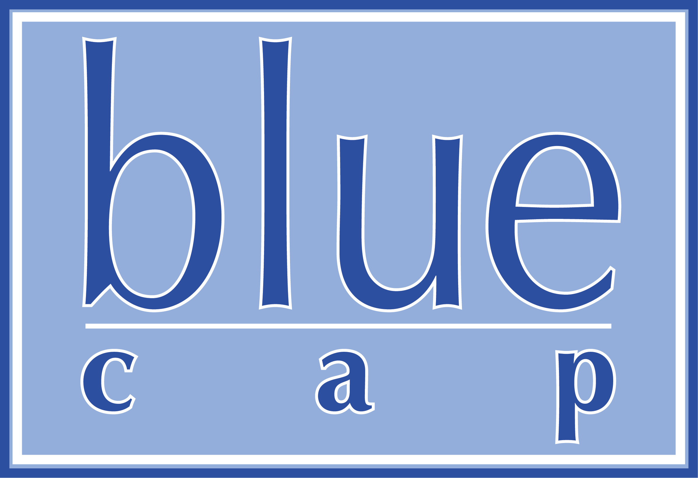 Синьо-білий логотип лінії засобів blue cap.