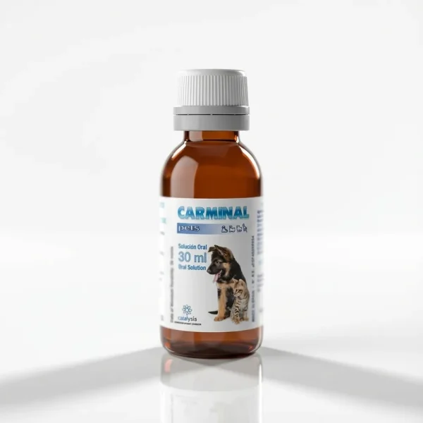 Флакон орального розчину Carminal Pets (30 мл). Ефективний засіб для відновлення слизової оболонки шлунка та кишечника у домашніх тварин.