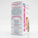 Зворотний бік упаковки Kardioli Pets. Склад включає магній, хром, вітаміни групи B та ліпоєву кислоту для покращення роботи серця.