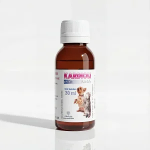 Малий флакон Kardioli Pets (30 мл). Зручний формат для дрібних порід собак та котів для профілактики серцевих захворювань.