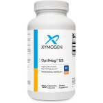 Банка ОптіМаг 125 Xymogen (120 капсул). Хелатний магній з позначкою "Gentle Magnesium" (м'яка дія на шлунок). Сертифікат NSF Sport.
