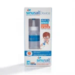 Упаковка набору Sinusalt для промивання носа. В комплекті пляшка-іригатор та 26 пакетиків з сіллю та ксилітом для очищення пазух.