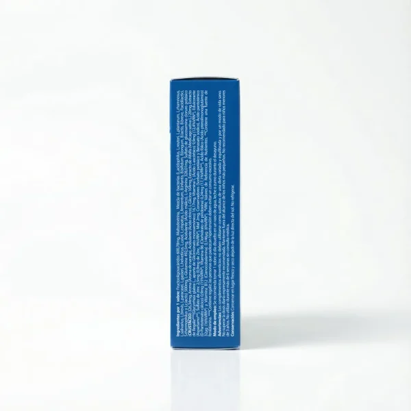 Бокова сторона упаковки Віусід Біотик. Склад включає суміш бактерій (L. acidophilus, B. longum та ін.), L-глутамін та вітамінний комплекс.