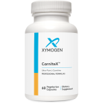 Банка CarniteX Xymogen (60 вегетаріанських капсул). Професійна формула з позначкою "Ultra-Pure L-Carnitine" (ультра-чистий L-карнітин).