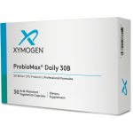 Упаковка Xymogen ProbioMax Daily 30B. Пробіотична формула з 30 мільярдами КУО для щоденної підтримки здоров'я кишечника.