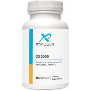 Банка D3 5000 Xymogen (60 м'яких капсул). Зручна супер-доза вітаміну D3 ("Convenient Supra-Dose Vitamin D3"). Професійна формула.