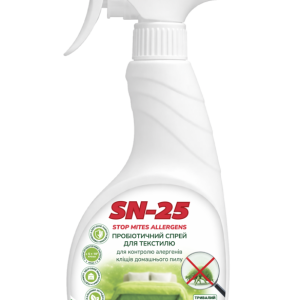 Пляшка-розпилювач SN-25 Stop Mites Allergens 500 мл, пробіотичний спрей для текстилю з природними ензимами для контролю алергенів кліщів домашнього пилу